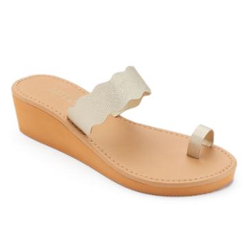 Apt. 9&reg; Women's Scalloped Wedge Flip-flops, Size: Large, Gold