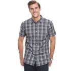 Big & Tall Apt. 9&reg; Premier Flex Plaid Modern-fit Stretch Woven Button-down Shirt, Men's, Size: Xl Tall, Black