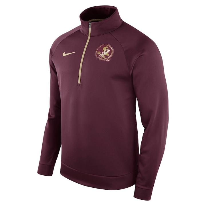 Men's Nike Florida State Seminoles Quarter-zip Therma Top, Size: Medium, Red