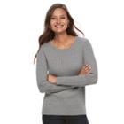 Women's Croft & Barrow&reg; Essential Cable-knit Sweater, Size: Small, Med Grey