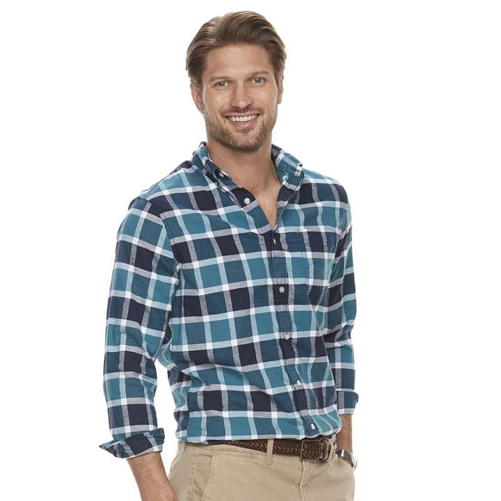 Men's Sonoma Goods For Life&trade; Flexwear Classic-fit Oxford Stretch Button-down Shirt, Size: Medium, White