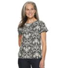 Women's Croft & Barrow&reg; Essential Classic Crewneck Tee, Size: Small, Black