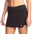 Women's Colosseum Sidewinder Ruched Tennis Skort, Size: Xl, Black