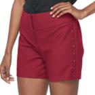 Women's Apt. 9&reg; Wide-waist Midi Shorts, Size: 16, Med Red