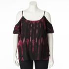 Plus Size Rock & Republic&reg; Cold-shoulder Tie-dye Top, Women's, Size: 1xl, Med Purple