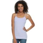 Juniors' So&reg; Scoopneck Satin-trim Cami Tank Top, Teens, Size: Large, Med Purple