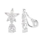 Napier Cubic Zirconia Floral Clip-on Earrings, Women's, Silver