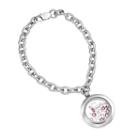 Blue La Rue Crystal Stainless Steel 1-in. Round Family Charm Locket Chain Bracelet - Made With Swarovski Crystals, Women's, Purple