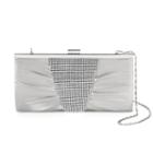 Gunne Sax By Jessica Mcclintock Laura Rhinestone Pleated Clutch, Women's, Grey Other
