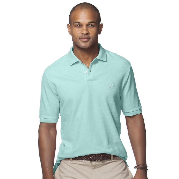 Men's Chaps Solid Pique Polo, Size: Large, Blue