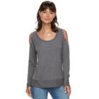 Women's Juicy Couture Embellished Cold-shoulder Tee, Size: Medium, Grey (charcoal)