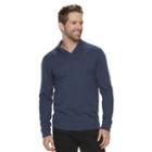 Men's Marc Anthony Slim-fit Soft-touch Shawl-collar Sweater, Size: Large, Med Blue