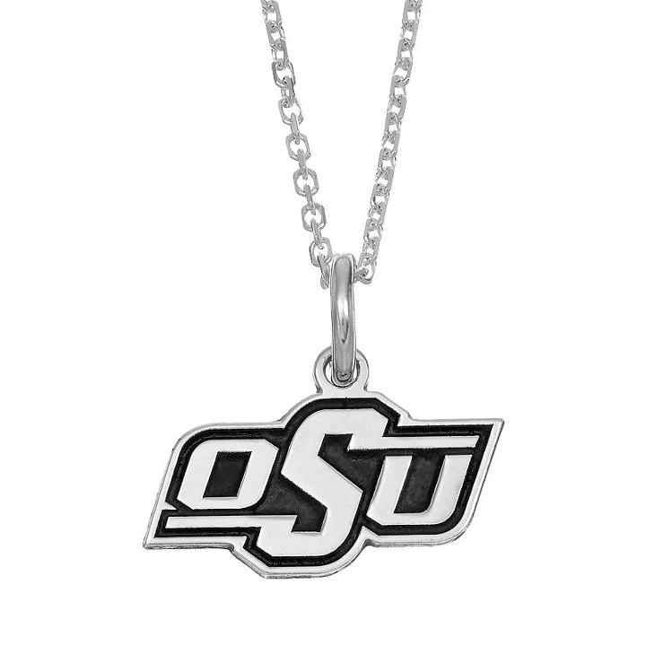 Fiora Sterling Silver Oklahoma State Cowboys Team Logo Pendant Necklace, Women's, Size: 16, Grey