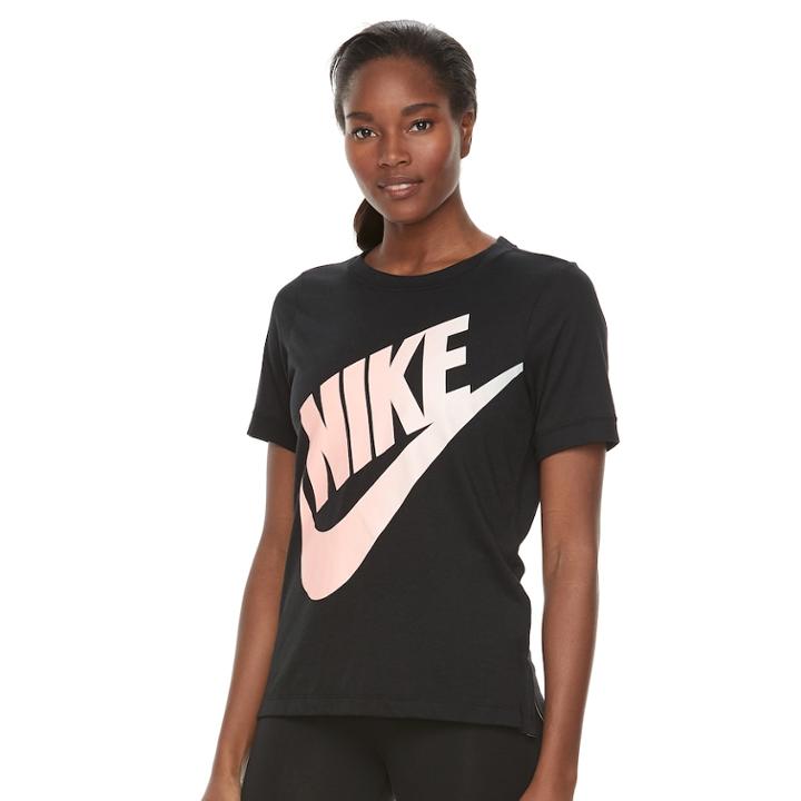 Women's Nike Sportswear Large Logo Graphic Tee, Size: Xl, Grey (charcoal)
