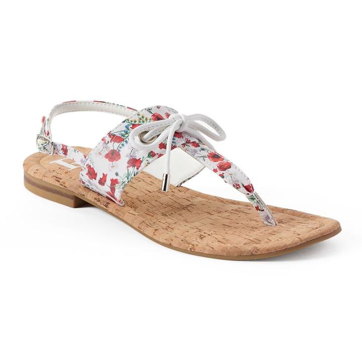 Dana Buchman Floral Tie Flip-flops, Women's, Size: Medium, Light Red