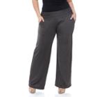Plus Size White Mark Solid Palazzo Pants, Women's, Size: 3xl, Grey (charcoal)