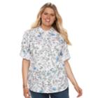 Plus Size Croft & Barrow&reg; Roll-tab Woven Shirt, Women's, Size: 1xl, Med Blue