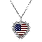 1928 American Flag Heart Necklace, Women's, Size: 28, Multicolor