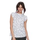 Women's Elle&trade; Printed Pleat Top, Size: Medium, White