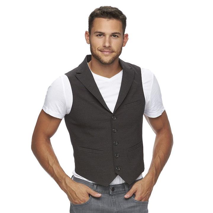 Men's Marc Anthony Slim-fit Notched-lapel Vest, Size: Xl, Black