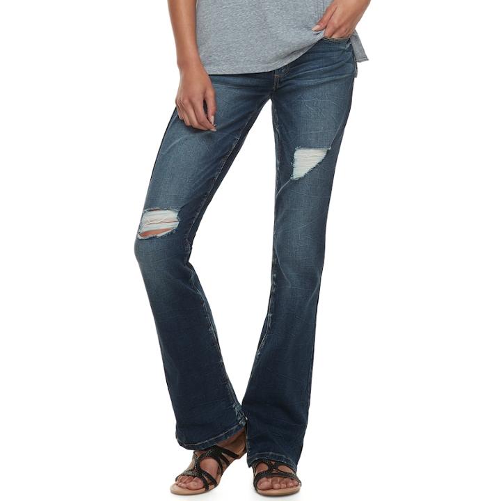Juniors' Mudd&reg; Low-rise Slim Bootcut Jeans, Teens, Size: 7, Blue