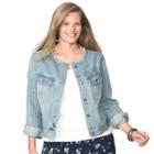 Plus Size Chaps Jean Jacket, Women's, Size: 3xl, Blue