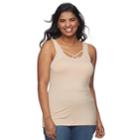 Juniors Plus Size So&reg;crisscross Tank, Teens, Size: 3xl, Lt Beige