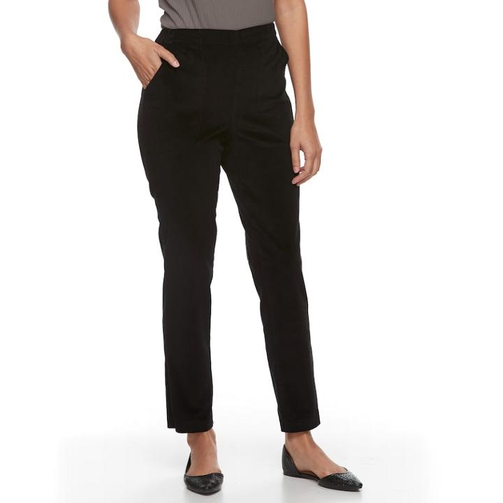 Petite Croft & Barrow® Pull-on Corduroy Pants, Women's, Size: 10