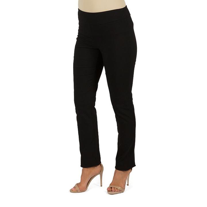 Women's Harve Benard Slim Straight-leg Pull-on Pants, Size: 6, Black