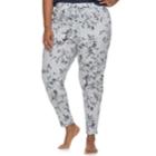Plus Size Sonoma Goods For Life&trade; Printed Jogger Lounge Pants, Women's, Size: 1xl, Grey