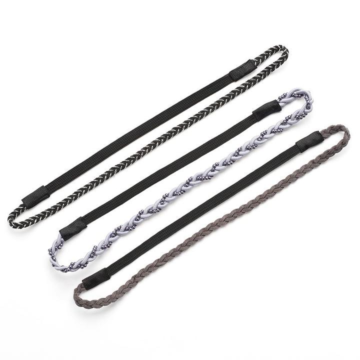 Mudd&reg; 3-pc. Braided Headband Set, Women's, Grey
