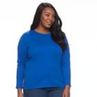 Plus Size Croft & Barrow&reg; Crewneck Tee, Women's, Size: 1xl, Med Blue