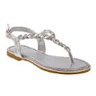 Laura Ashley Braided Toddler Girls' Sandals, Size: 3, Silver