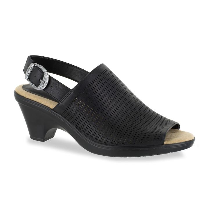 Easy Street Jessie Women's Slingback Mules, Size: 10 Wide, Black