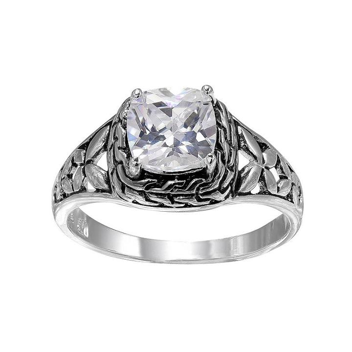 Primrose Sterling Silver Cubic Zirconia Ring, Women's, Size: 9