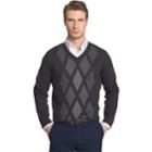 Men's Van Heusen Regular-fit Argyle V-neck Sweater, Size: Xxl, Black