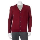 Men's Apt. 9&reg; Modern-fit Marled Merino Cardigan Sweater, Size: Xl, Red