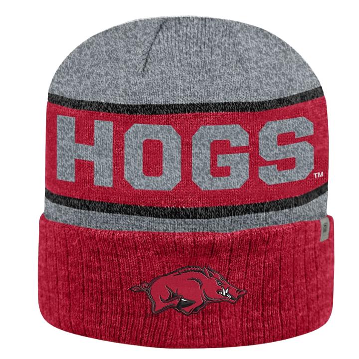 Adult Top Of The World Arkansas Razorbacks Below Zero Ii Beanie, Adult Unisex, Med Red