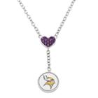 Minnesota Vikings Crystal Heart & Logo Y Necklace, Women's, Purple