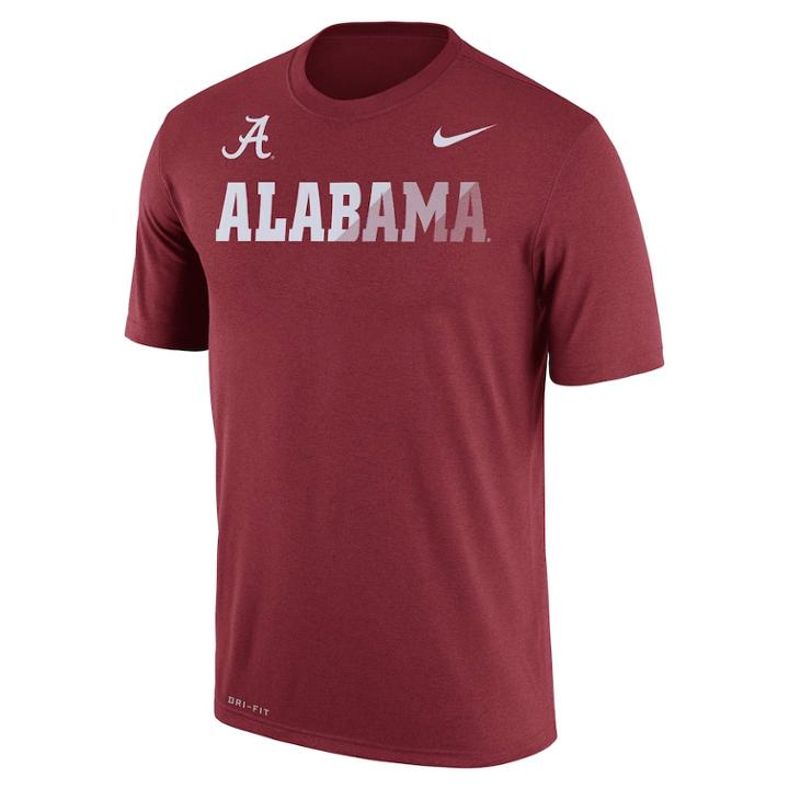 Men's Nike Alabama Crimson Tide Legend Staff Sideline Dri-fit Tee, Size: Small, Red