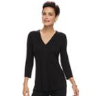 Women's Dana Buchman Release-pleat Top, Size: Xs, Black