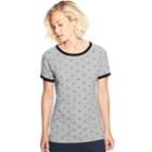 Women's Champion Heritage Ringer Allover Graphic Tee, Size: Xl, Mini C Log