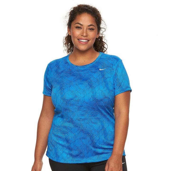 Plus Size Nike Ext Miler Dri-fit Crewneck Running Tee, Women's, Size: 1xl, Brt Blue