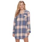 Women's Sonoma Goods For Life&trade; Pajamas: Button Down Flannel Sleep Shirt, Size: Medium, Dark Blue