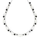Freshwater Cultured Pearl & Spinel 14k White Gold Necklace, Women's, Size: 18, Black