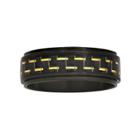 Men's Stainless Steel Carbon Fiber Ring, Size: 14.50, Multicolor