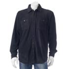 Men's Victory Rugged Wear Microfleece Button-down Shirt Jacket, Size: Small, Black
