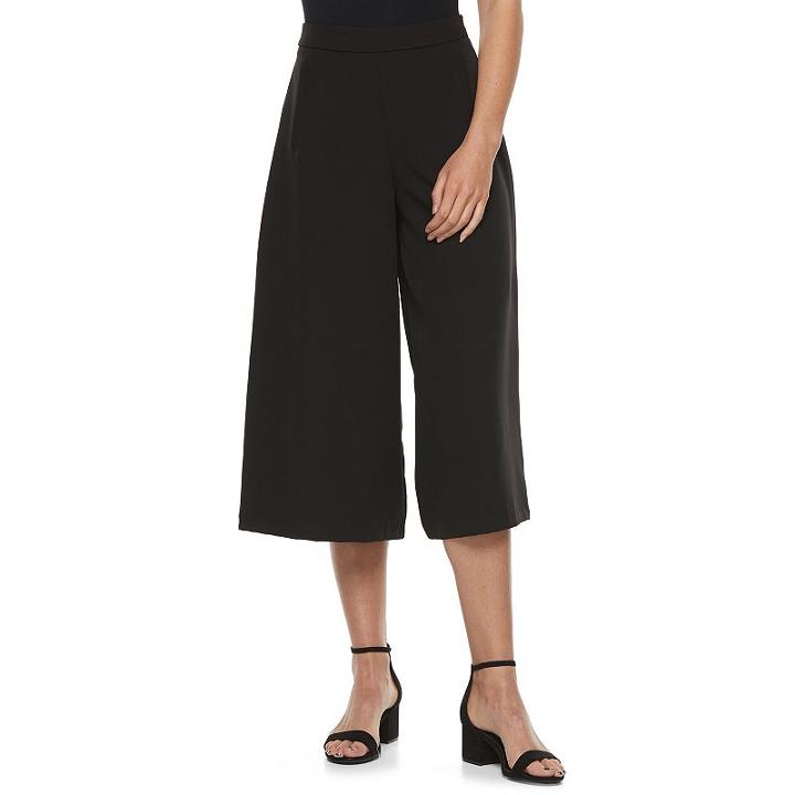 Juniors' Jolie Vie High Waist Wide-leg Pants, Girl's, Size: Medium, Black