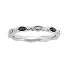 Stacks And Stones Sterling Silver 1/10-ct. T.w. Black And White Diamond Stack Ring, Women's, Size: 6, Multicolor