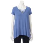 Women's French Laundry Crisscross Tee, Size: Medium, Med Purple